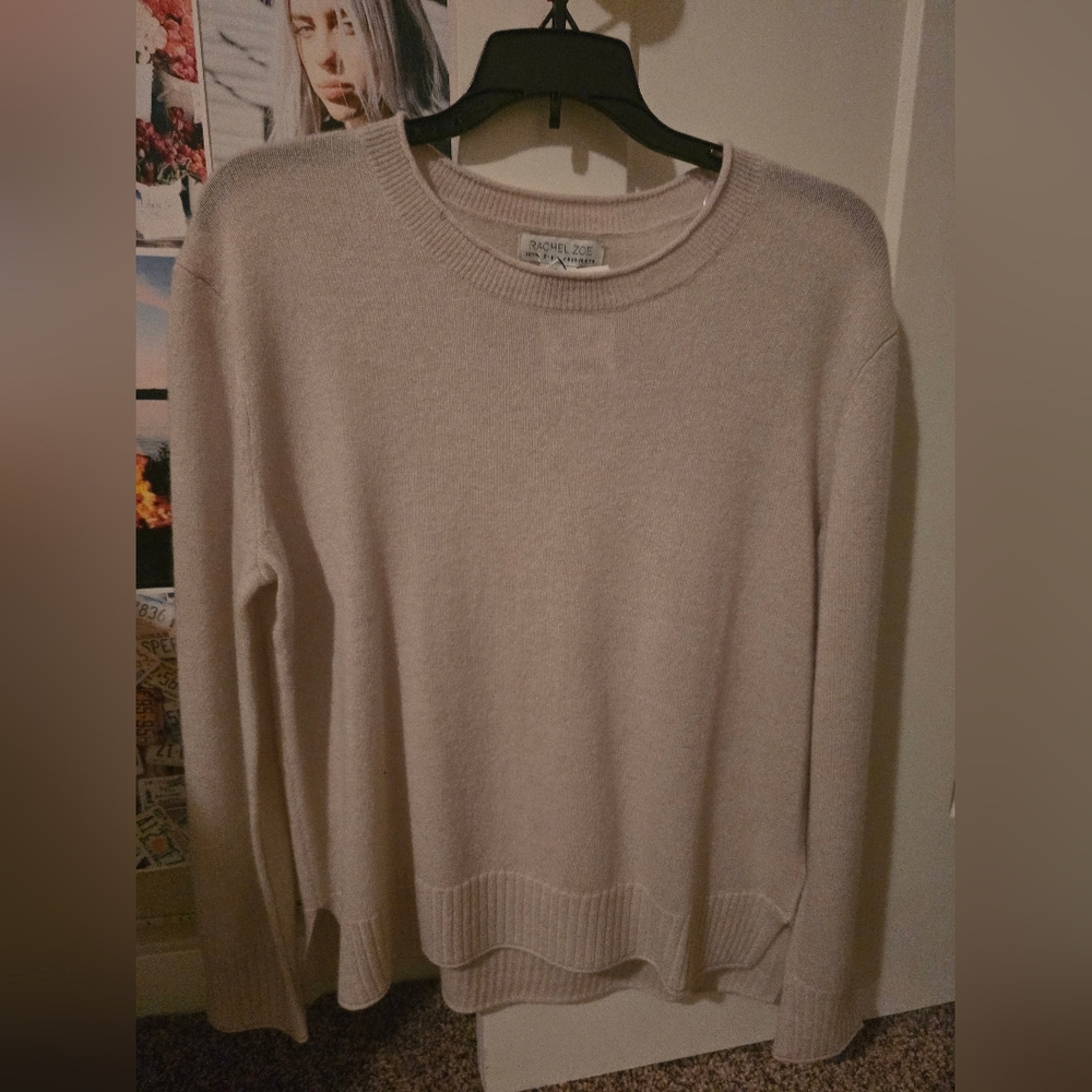NWT Rachael Zoe Cream Cashmere Crew Neck Sweater